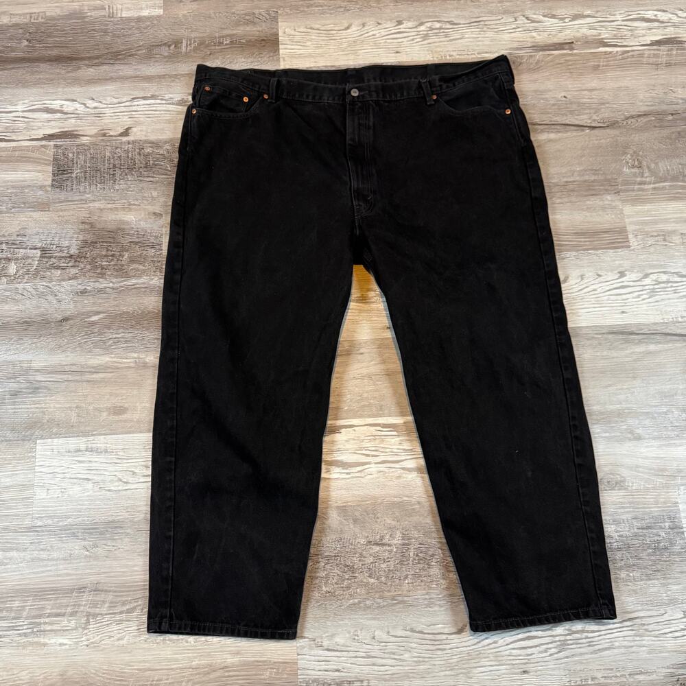 Levi's Black Denim High Rise Straight Leg Jeans Plus Size Extended Fall 54W 30L